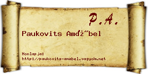 Paukovits Amábel névjegykártya